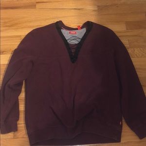 Trendy custom made maroon sweatshirt